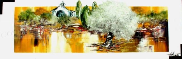 Retour en pays de cocagneHuile sur toile40x120 cmCopyright Vilcaz