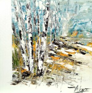 Au gré du ventHuile sur carton entoilé25x25 cmVilcaz