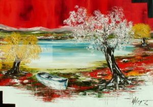 Le LacHuile sur toile50x70 cm