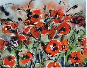 Aquarelle Coquelicots Corinne Vilcaz