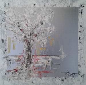 Au temps de l'arbreOeuvre sur plaque100x100 cm