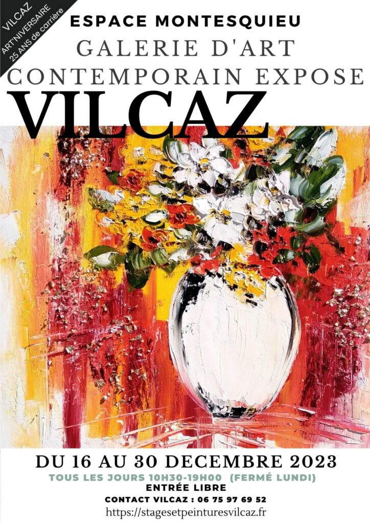 Exposition Vilcaz Galerie Montesquieu Agen Décembre 2023
