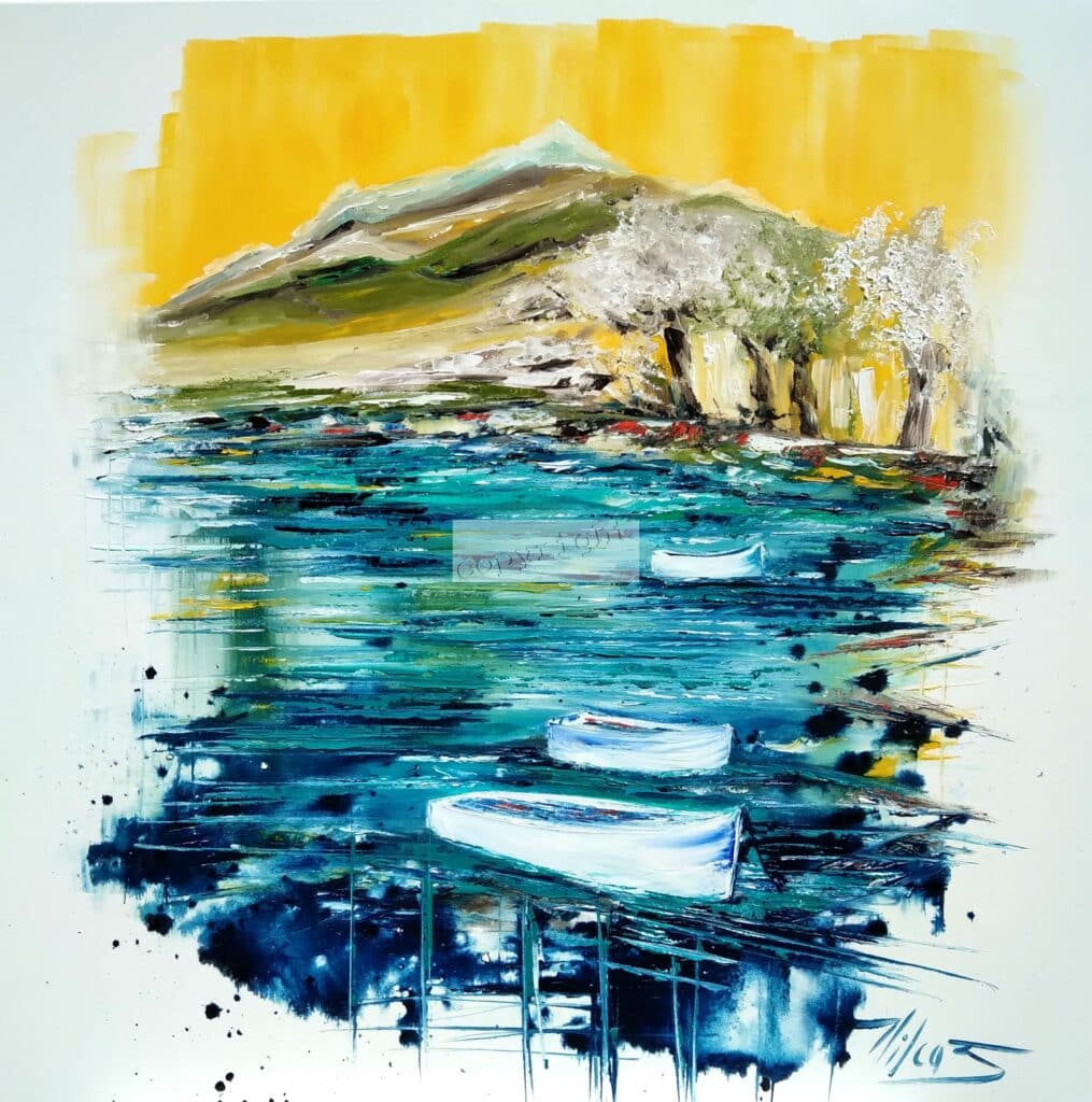 Eaux profondesoil on canvas80x80 cmVilcaz