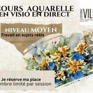 Cours aquarelle niveau moyen avec l'artiste professionnelle Corinne Vilcaz