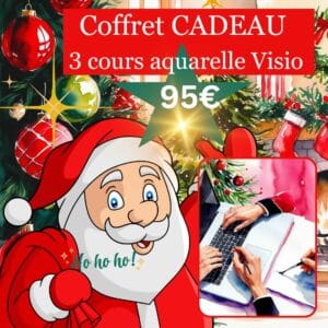 Coffret Cadeau Noël Aquarelle cours en visio avec Corinne Vilcaz