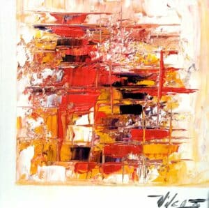 EquilibreHuile sur carton entoilé25x25 cmVilcaz