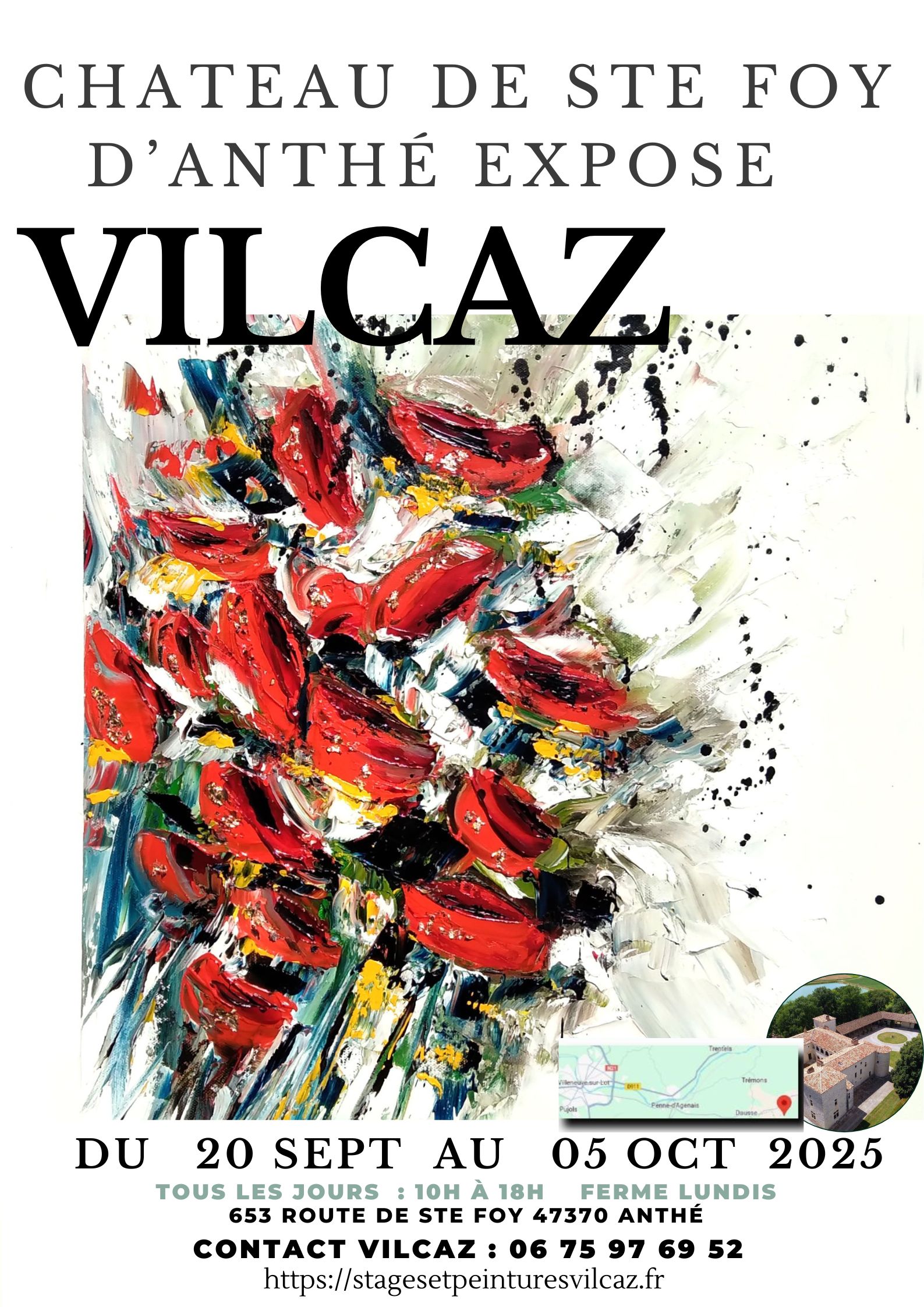 Expo Vilcaz au Château de Ste Foy d'Anthé 20 sept au 05 oct 2025