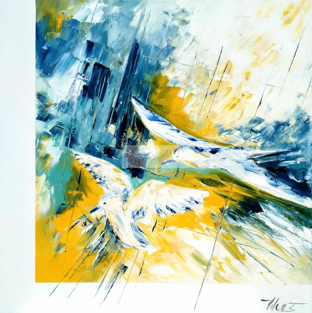 A tire d'EllesHuile sur toile80x80 cmCorinne Vilcaz