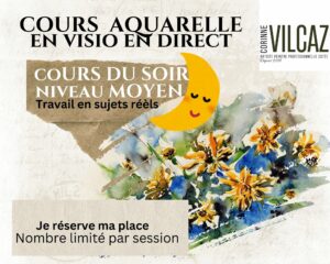 Aquarelle en cours du soir, en visio et en direct avec Corinne Vilcaz