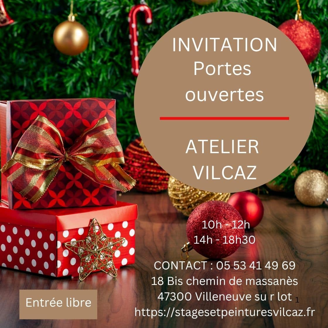 Journées portes ouvertes Noël Atelier Vilcaz 20 & 21 décembre 2025