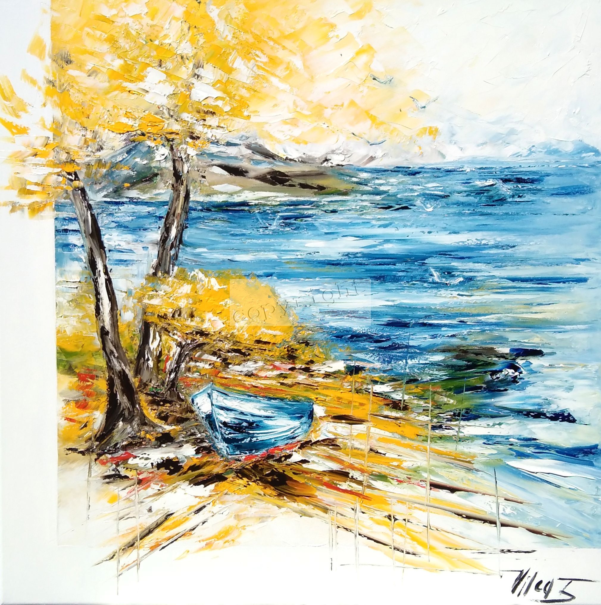 Ho, soleil, hohuile sur toile80x80 cmvilcaz