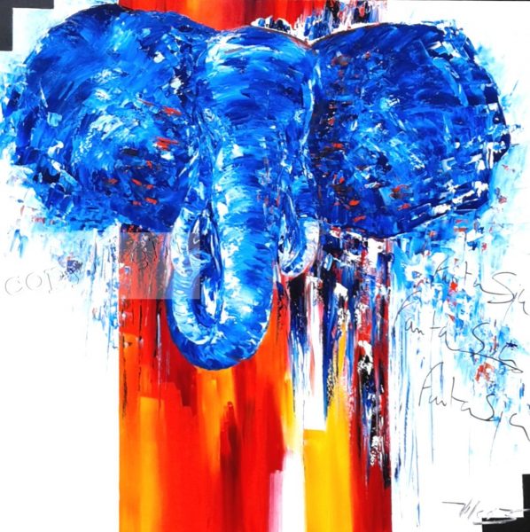 ElephantasyHuile sur toile90 x 90 cmCopyright Vilcaz